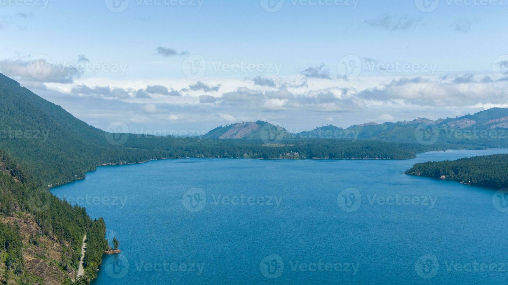 Lake Cushman and the Olympic Mountains of Washington State photo