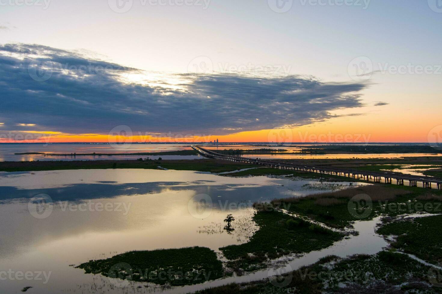 Mobile Bay at sunset photo