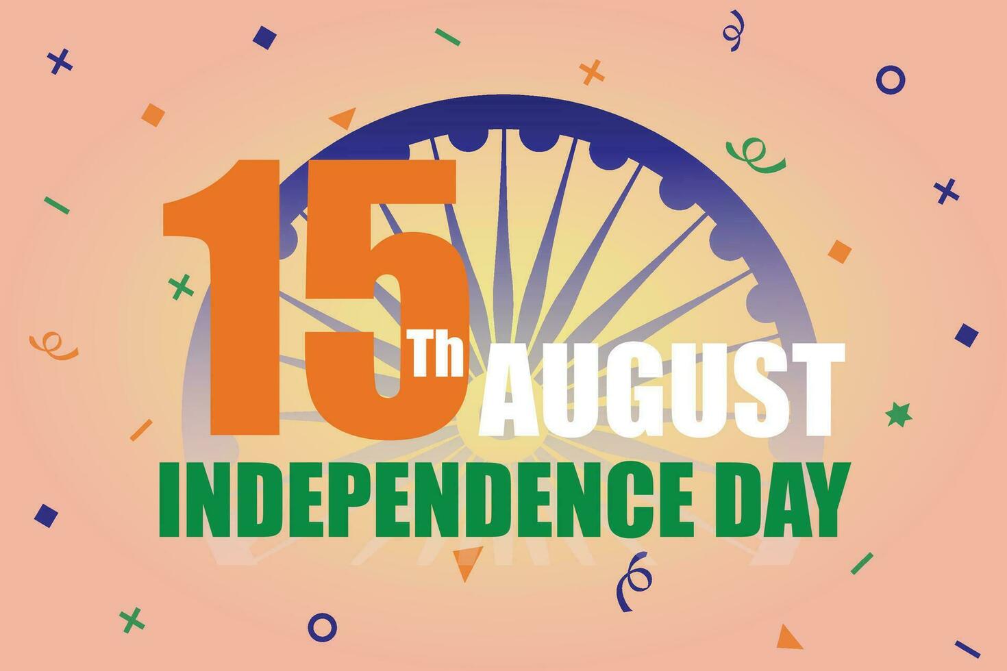 15th august Indian independence day vector illustration