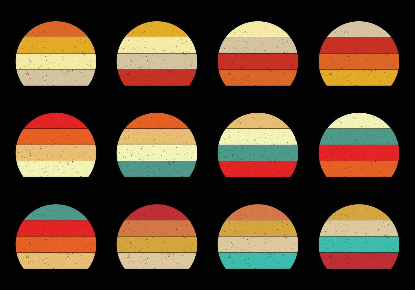 Vintage Grunge Half Circle Vintage Sunset vector