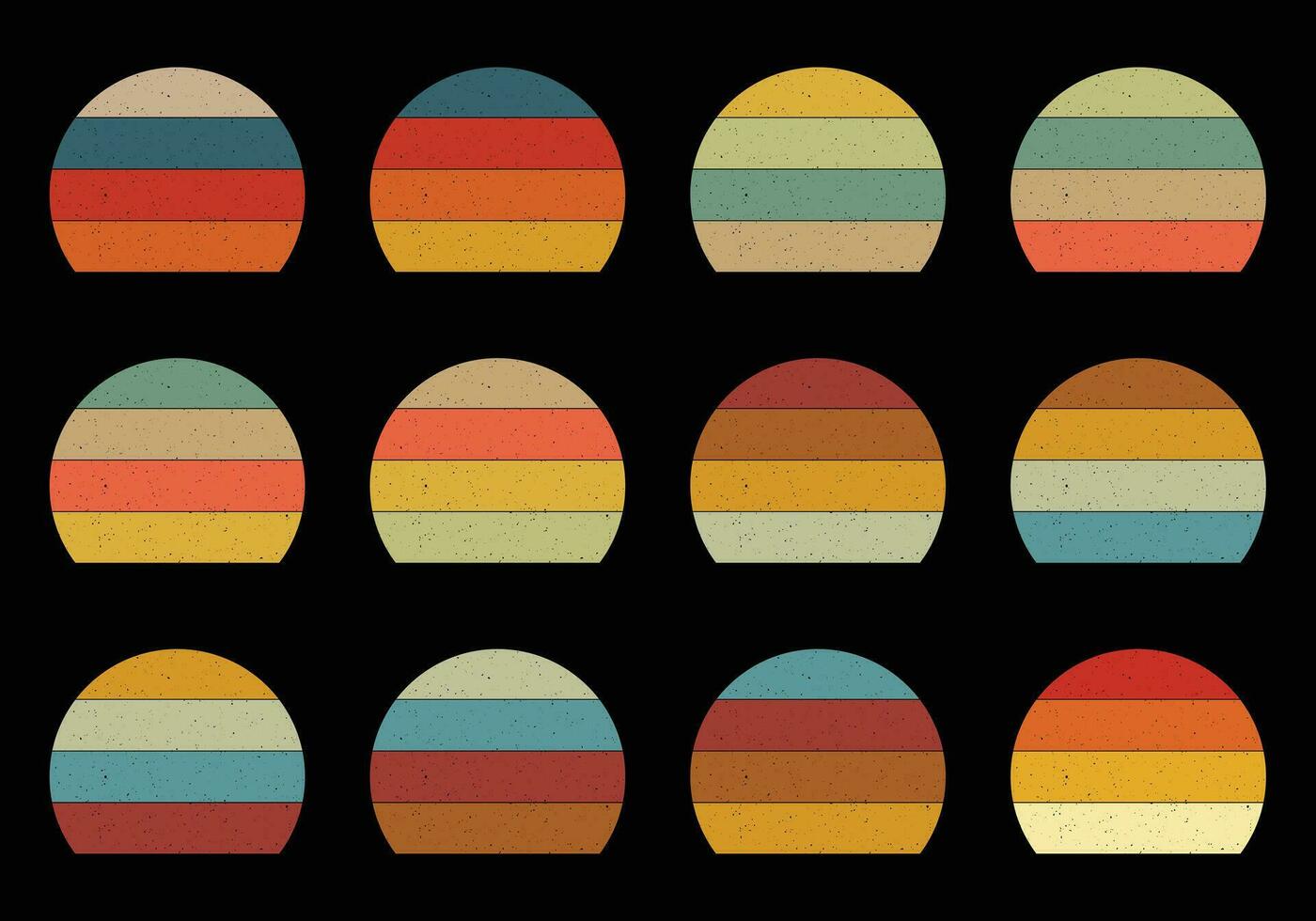 Vintage Grunge Half Circle Vintage Sunset vector