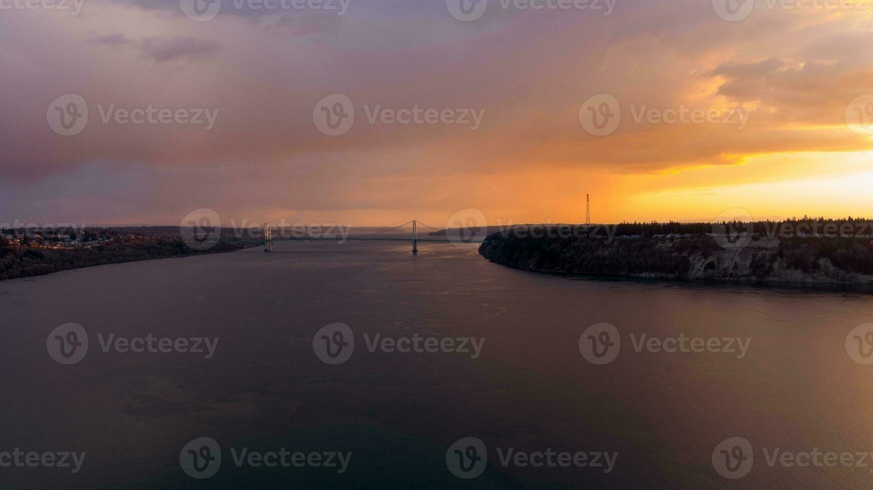 The Tacoma Narrows at sunset photo