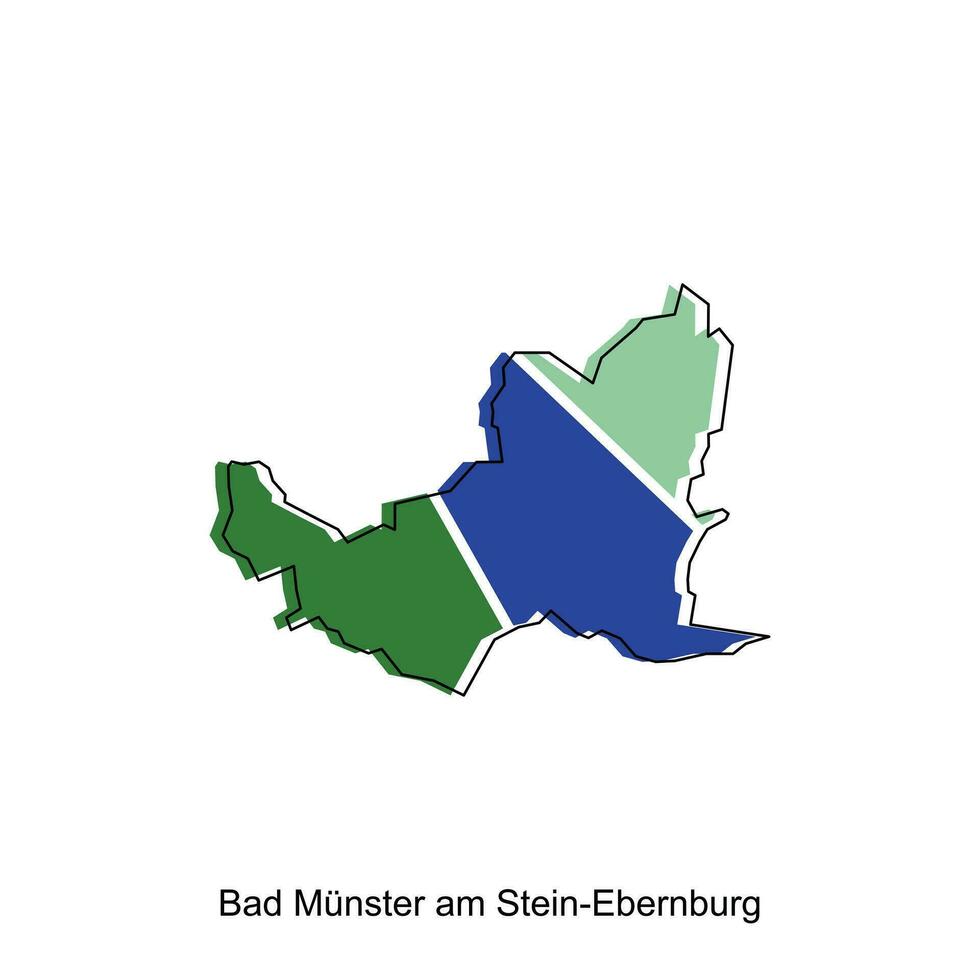 Bad Munster Am Stein Ebernburg City of Germany map vector illustration, vector template with outline graphic sketch style isolated on white background