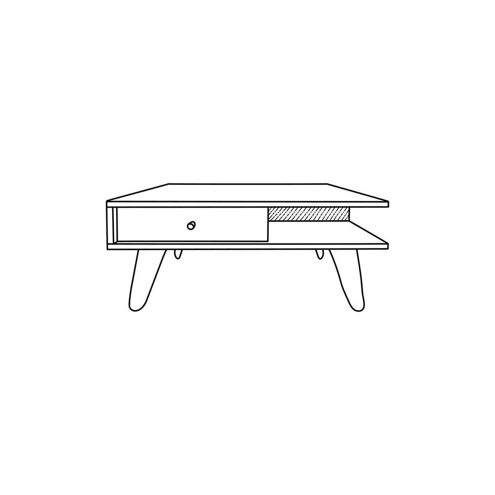 Table icon Furniture line art vector, minimalist illustration design vector