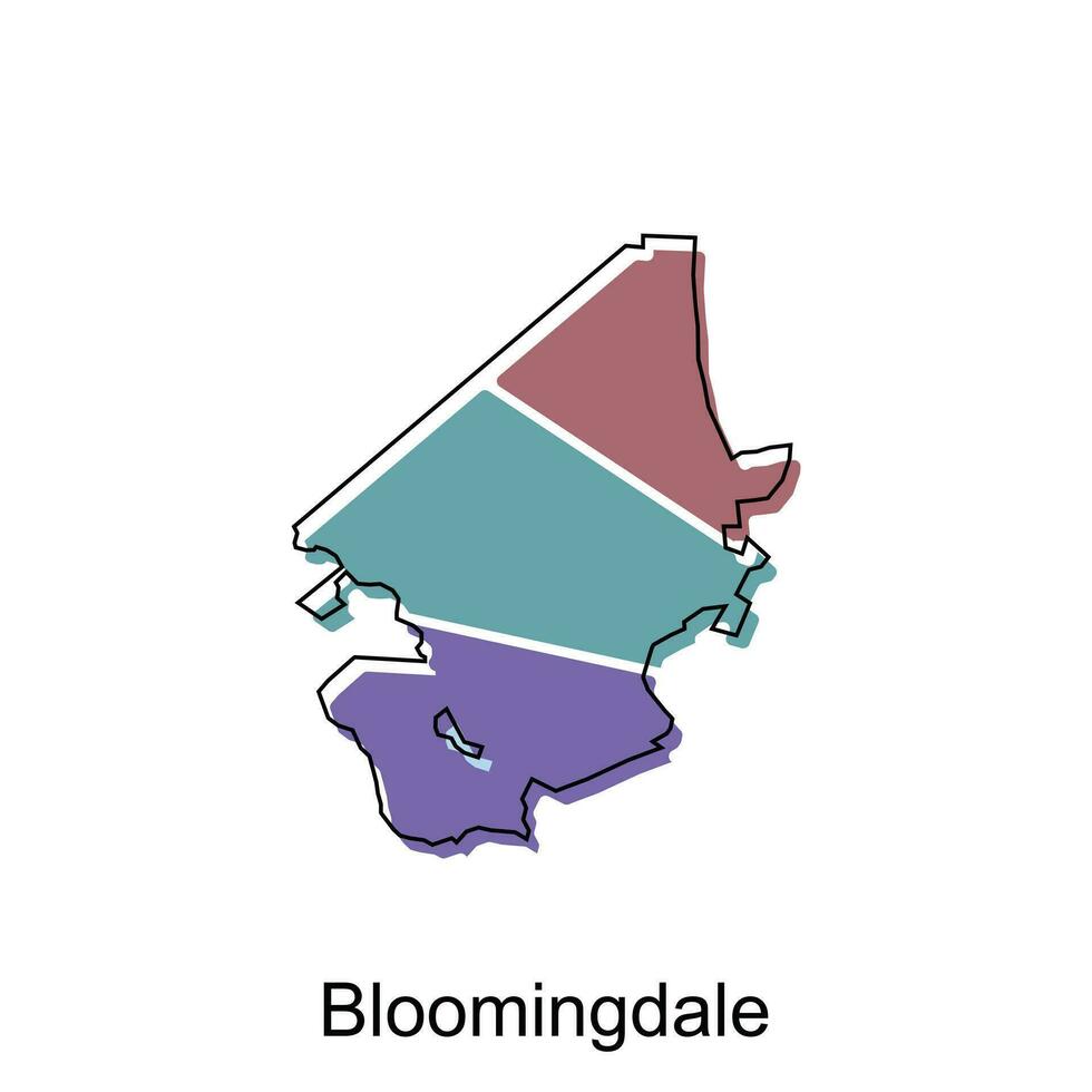 Bloomingdale ciudad de Georgia mapa vector ilustración diseño modelo