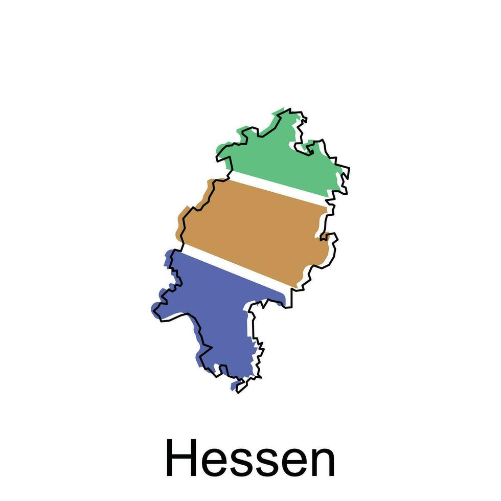 map of Hessen vector design template, national borders and important cities illustrationmap of vector design template, national borders and important cities illustration