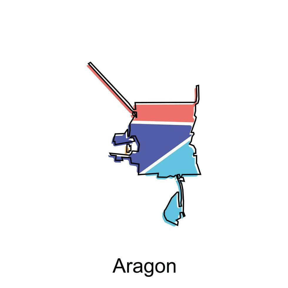 mapa de Aragón vector diseño país de Georgia, mundo mapa país vector ilustración modelo