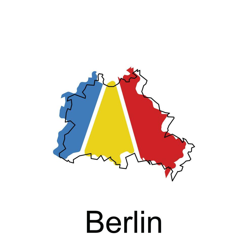 Map of Berlin design illustration, vector symbol, sign, outline, World Map International vector template on white background