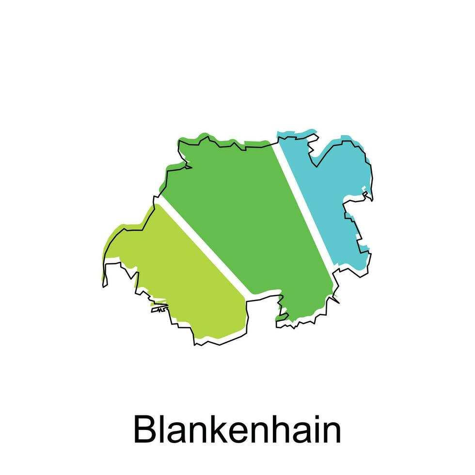 Map of Blankenhain. Vector design template on white background