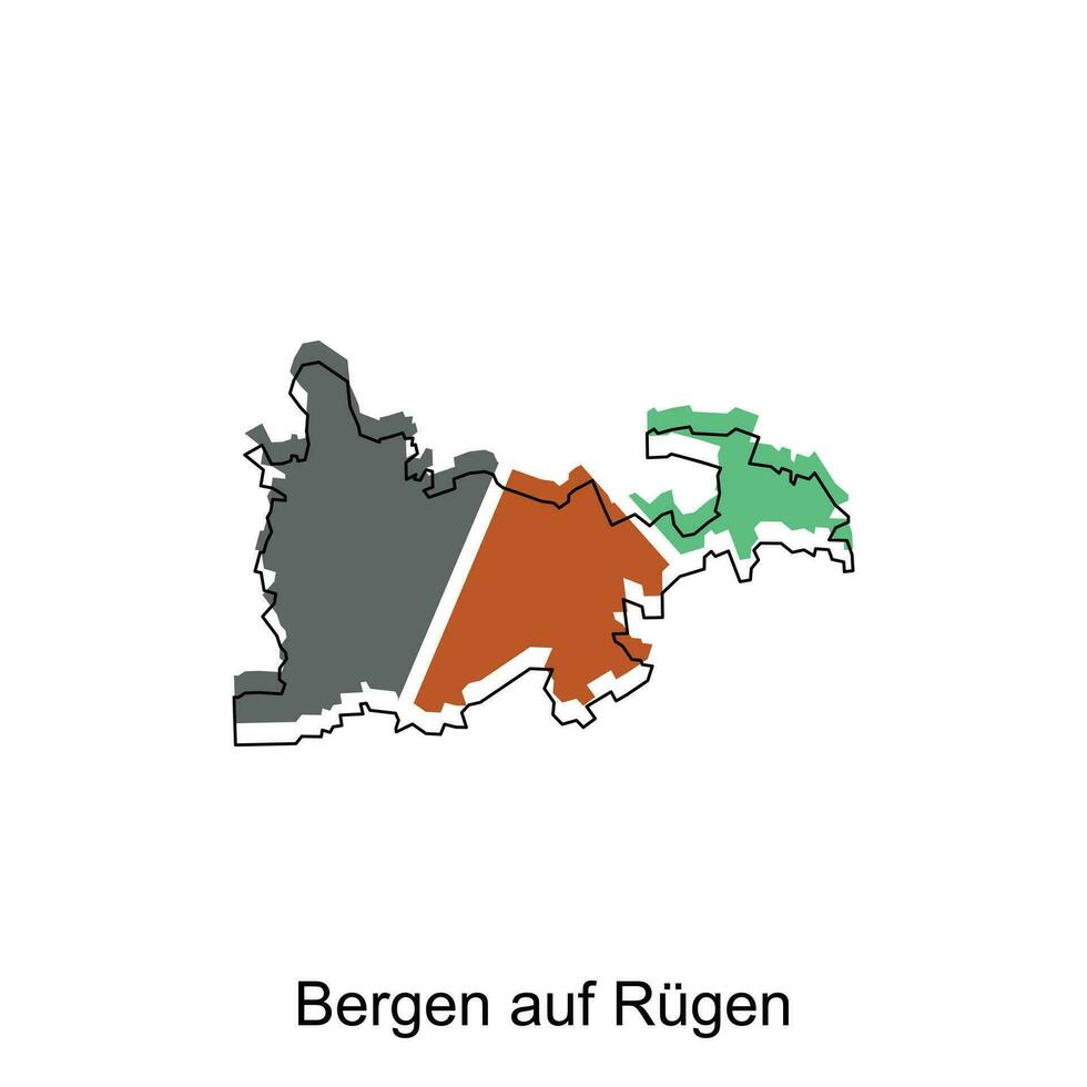 vector map of Bergen Auf Rugen modern outline, High detailed vector  illustration vector Design Template, suitable for your company