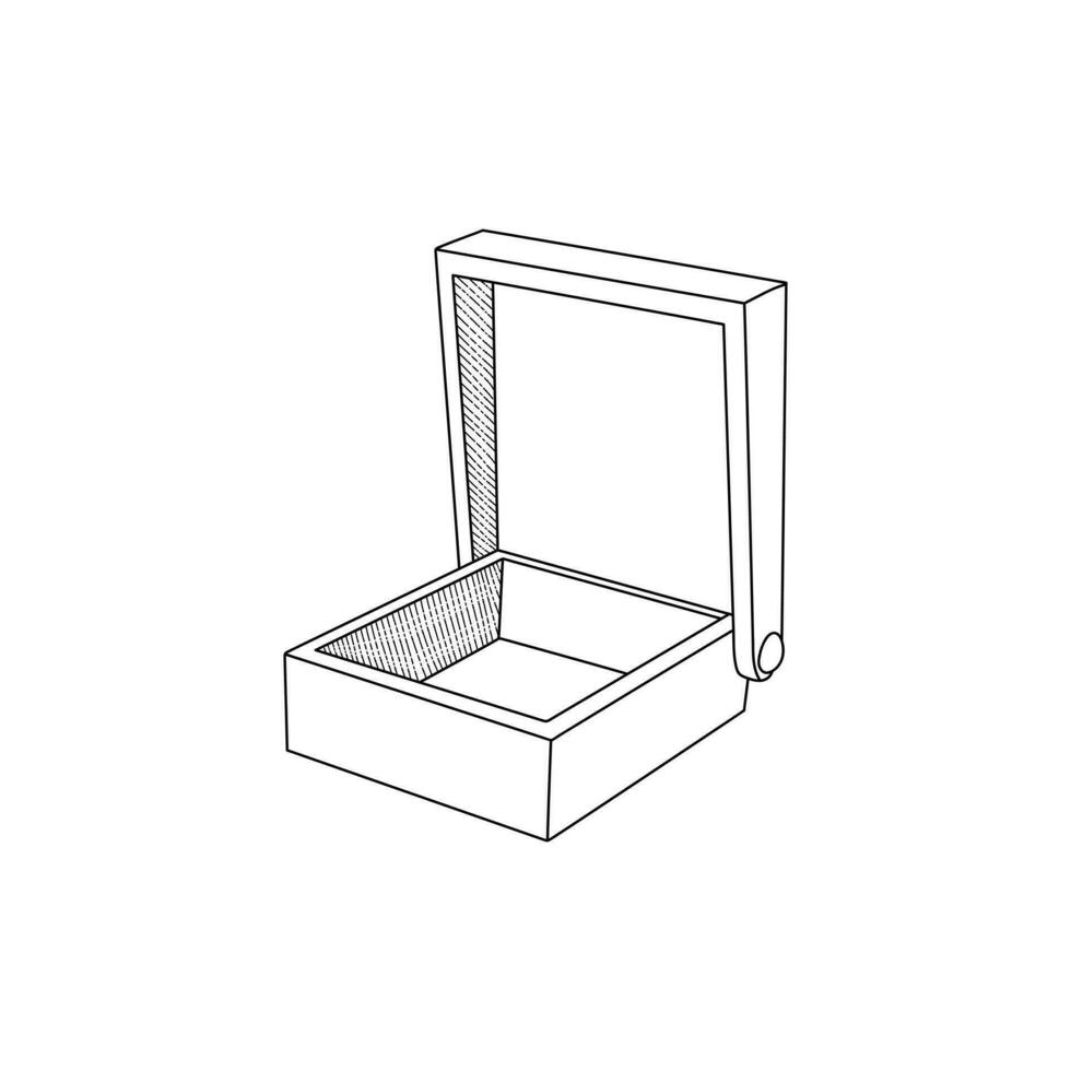 Cigarette Box line simple furniture design, element graphic illustration template vector