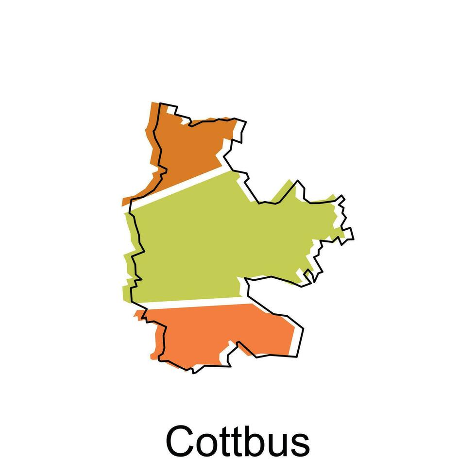 vector map of Cottbus colorful modern outline design, World map country vector illustration design template