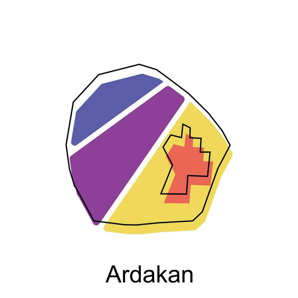 Ardakan City of Iran map vector illustration, vector design template