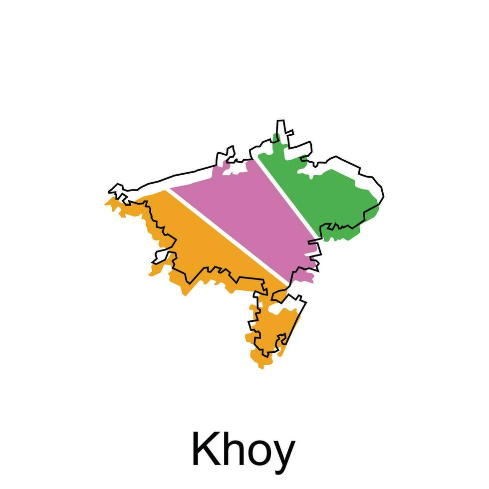 Khoy City of Iran map vector illustration, vector design template