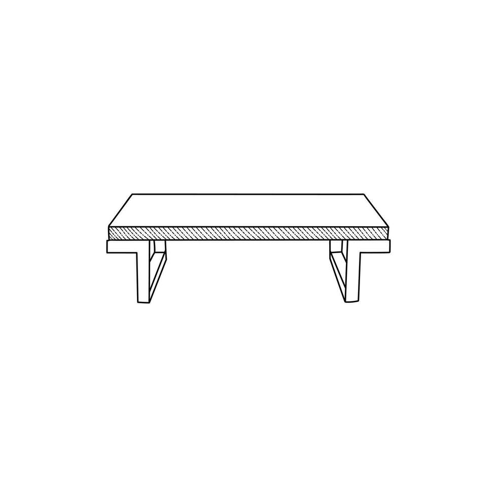 Table icon line simple Furniture logo design inspiration vector template