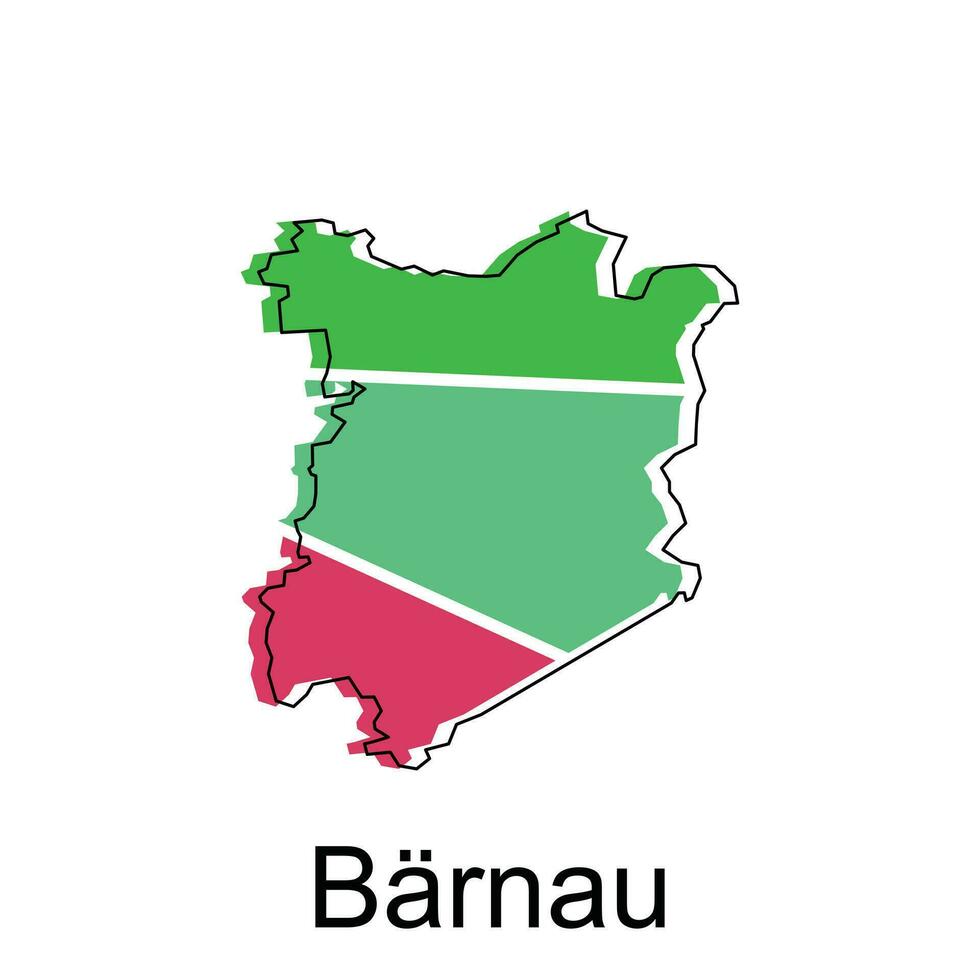 Barnau map, colorful outline regions of the German country. Vector illustration template design