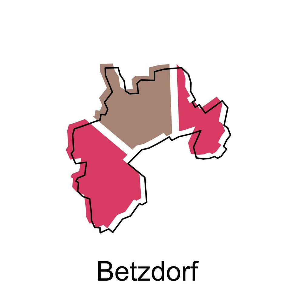 Betzdorf map, colorful outline regions of the German country. Vector illustration template design