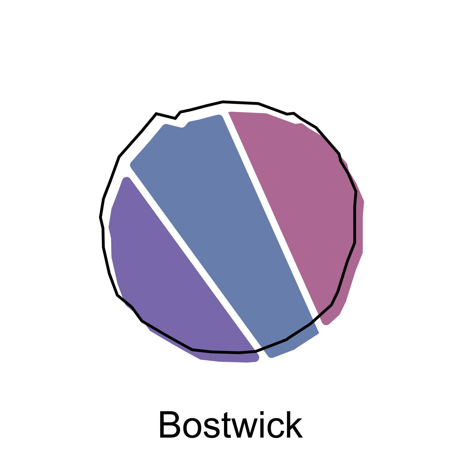 Bostwick City of map vector illustration design template