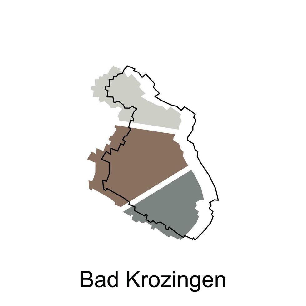 Map of Bad Krozingen. Vector design template on white background