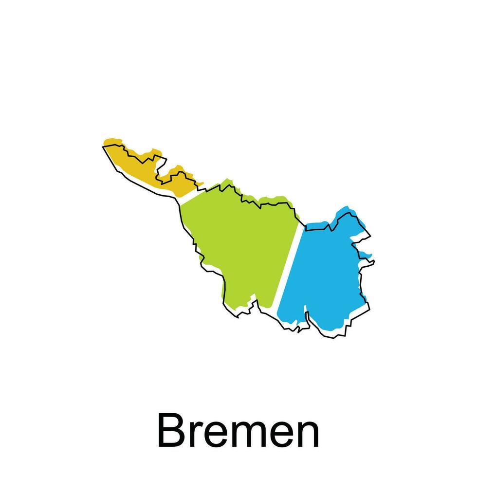 bremen mapa.vector mapa de el Alemania país. fronteras de para tu infografía. vector ilustración. diseño modelo