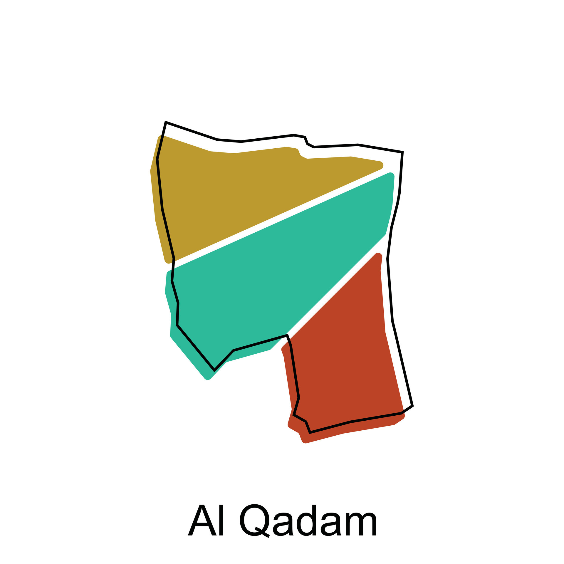 map of Al Qadam colorful modern vector design template, national