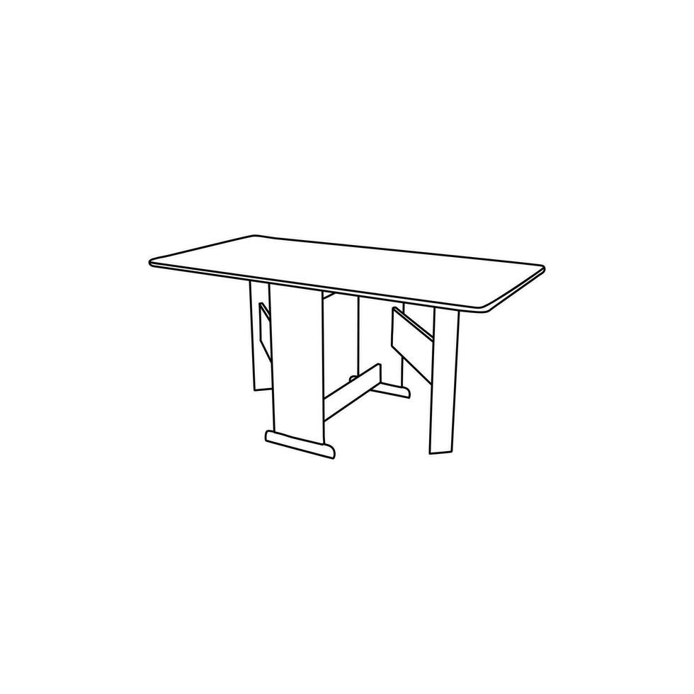 Dining Table icon Furniture line art vector, minimalist illustration design vector