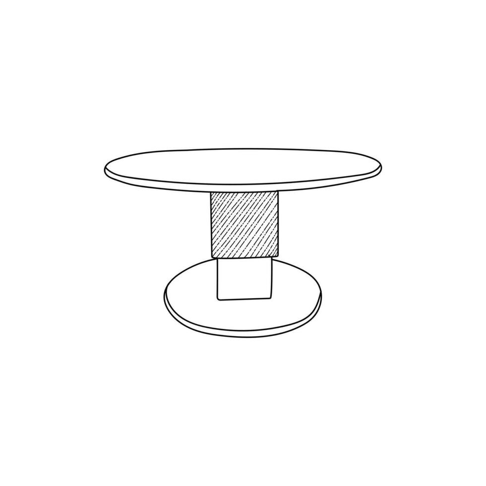 Dining Table line art design template, vector symbol, sign, outline illustration.