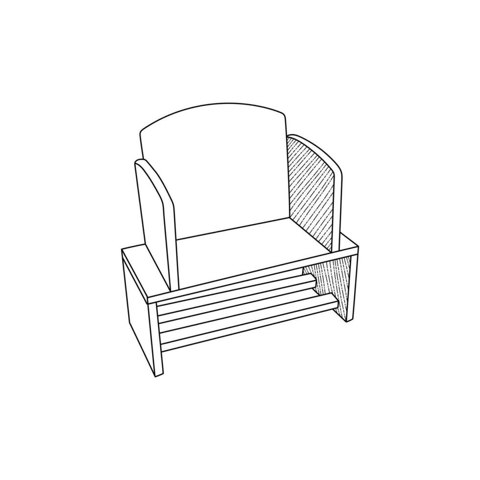 niños silla icono mueble línea Arte vector, minimalista ilustración diseño vector