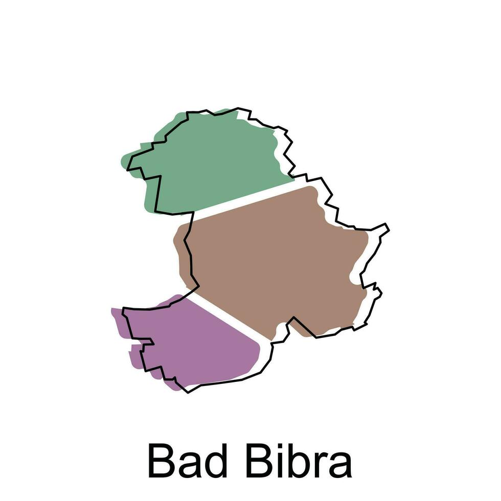 Bad Bibra City of Germany map vector illustration, vector template with outline graphic sketch style isolated on white background