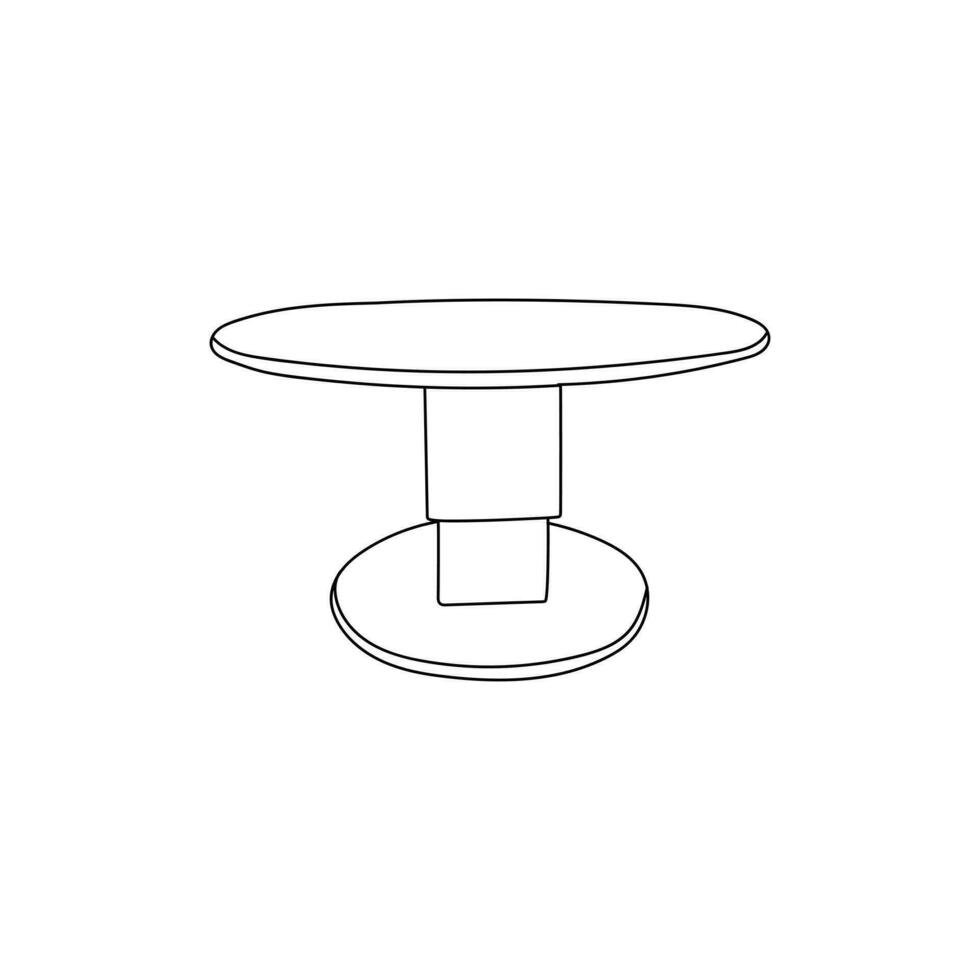 Dining Table icon line art design template, vector symbol, sign, outline illustration.