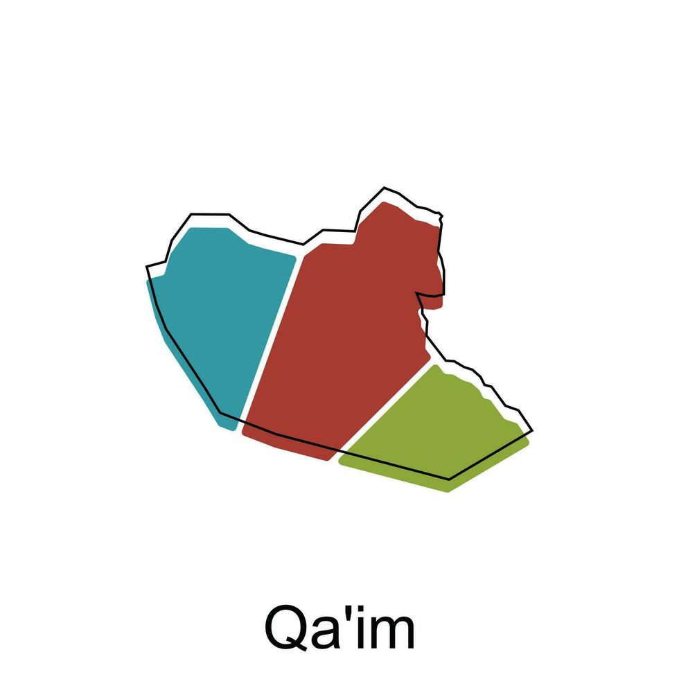 qaim ciudad de Irak mapa vector ilustración diseño modelo en blanco antecedentes