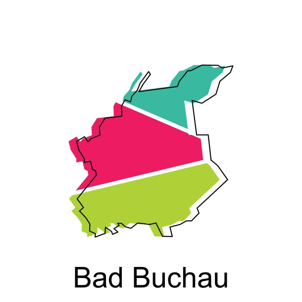 Bad Buchau City of Germany map vector illustration, vector template with outline graphic sketch style isolated on white background