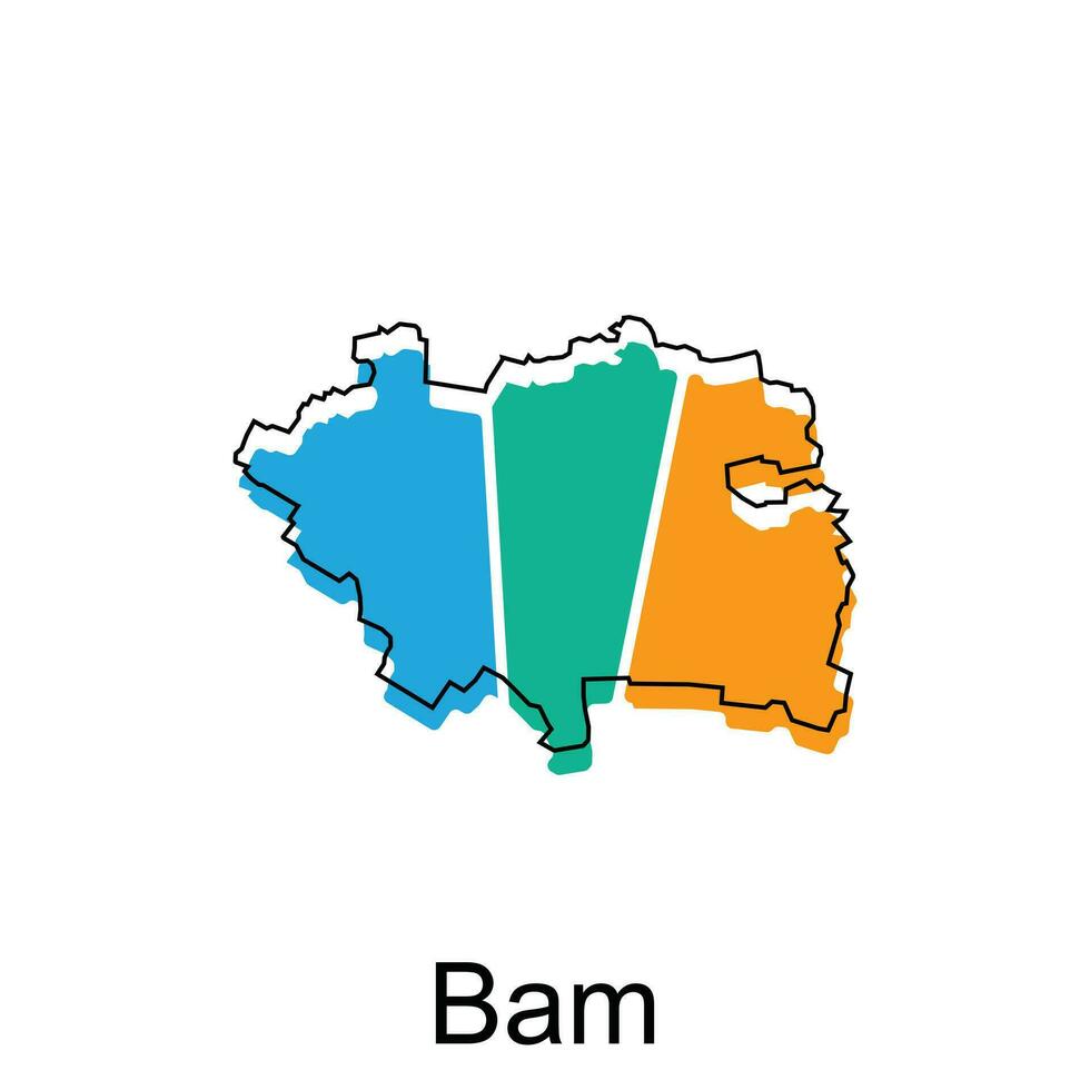 Bam City of Iran map vector illustration, vector design template