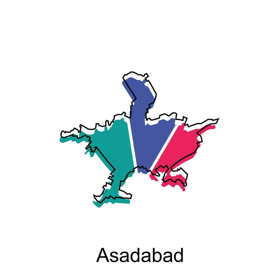 Asadabad City of Iran map vector illustration, vector design template