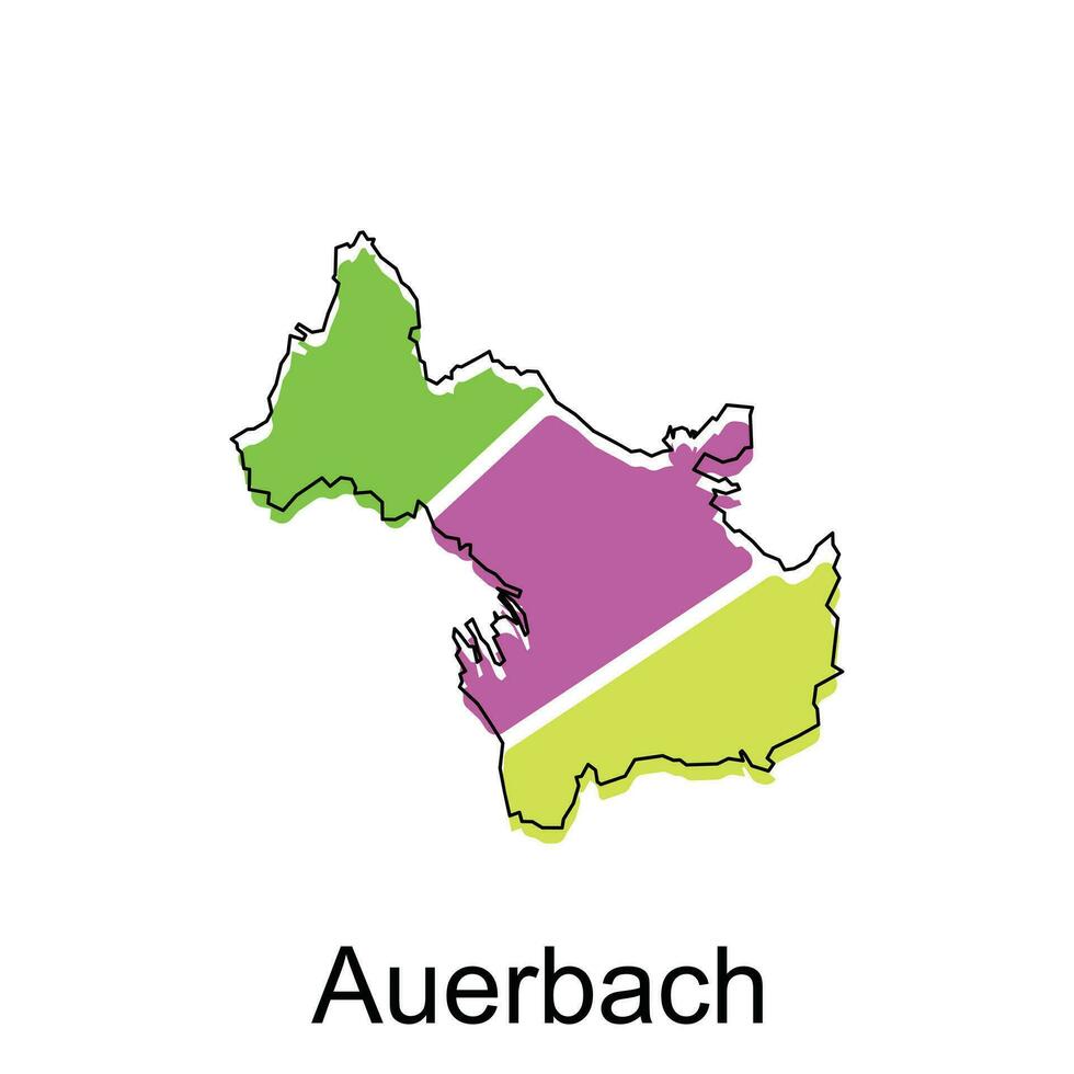 Map of Auerbach design illustration, vector symbol, sign, outline, World Map International vector template on white background