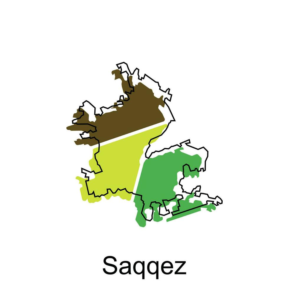 Saqqez City of Iran map vector illustration, vector design template