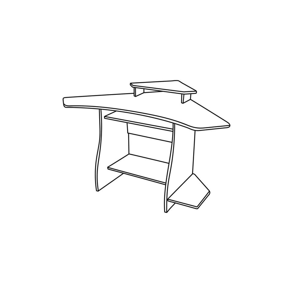 Corner Table line art design template, vector symbol, sign, outline illustration.