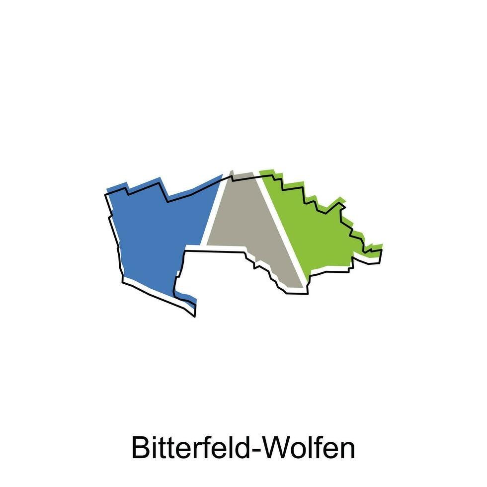 vector map of Bitterfeld Wolfen modern outline, High detailed vector  illustration vector Design Template, suitable for your company