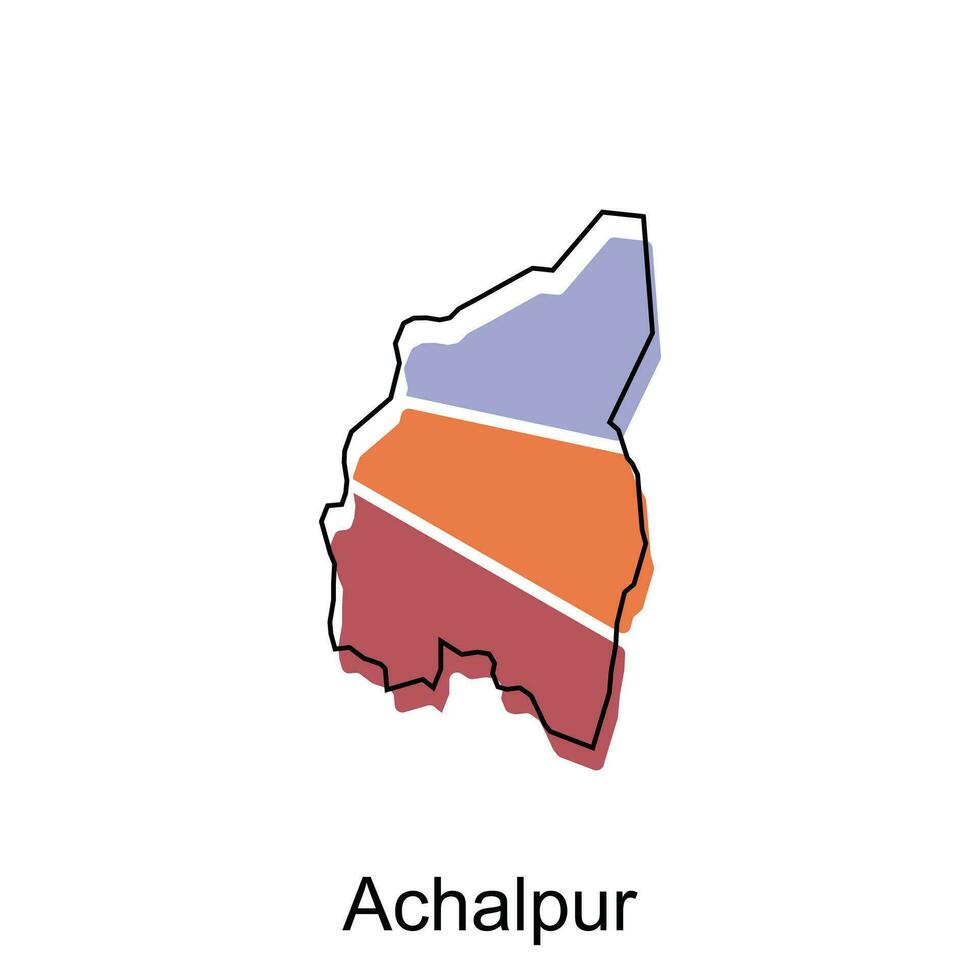 map of Achalpur city.vector map of the India Country. Vector illustration design template