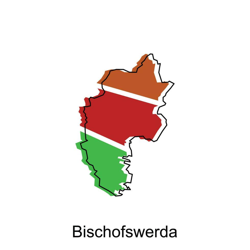map of Bischofswerda vector colorful geometric design template, national borders and important cities illustration