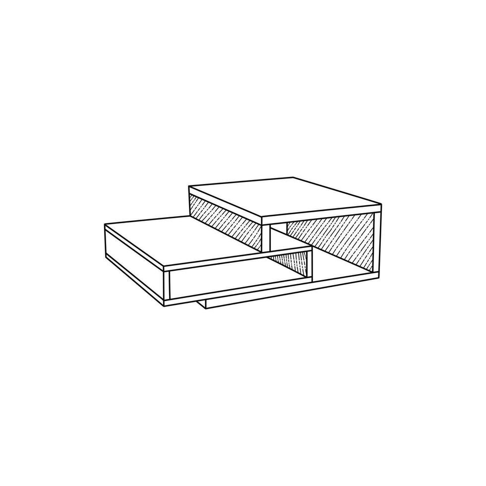 Furniture Table minimalist line art style logo design inspiration vector template