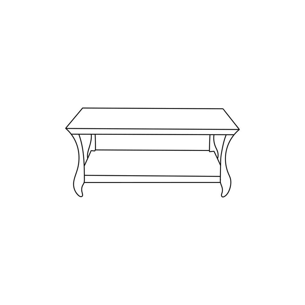 Coffee Table Modern outline style icons. Stroke vector illustration on a white background.