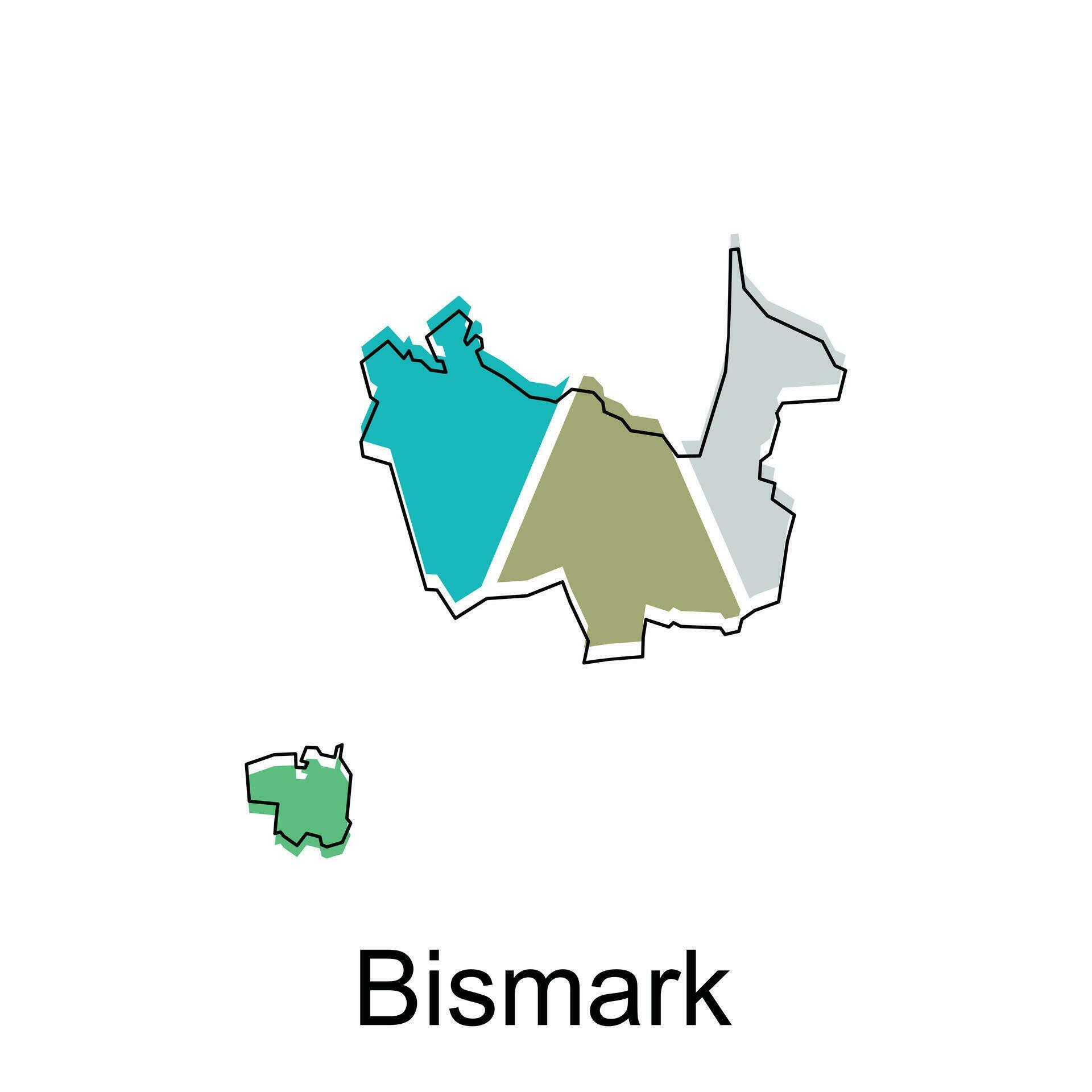 vector map of Bismark modern outline, High detailed vector illustration