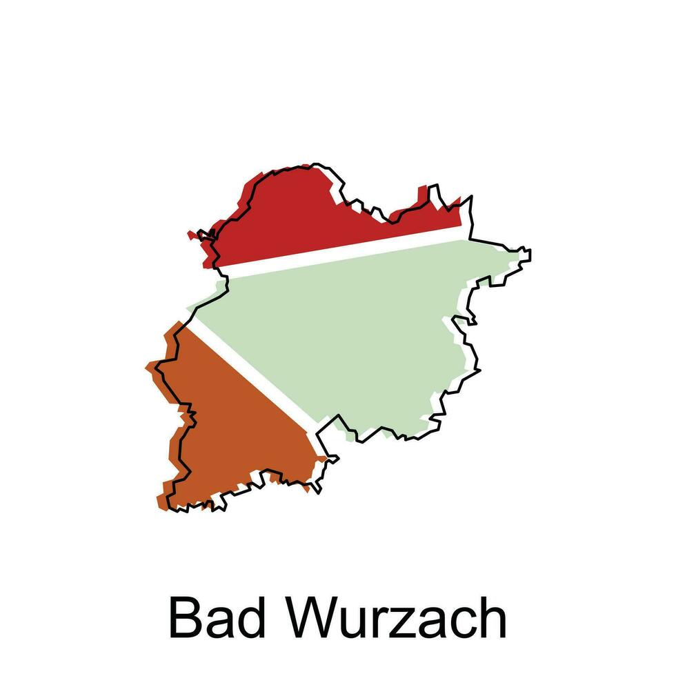 map of Bad Wurzach vector colorful geometric design template, national borders and important cities illustration