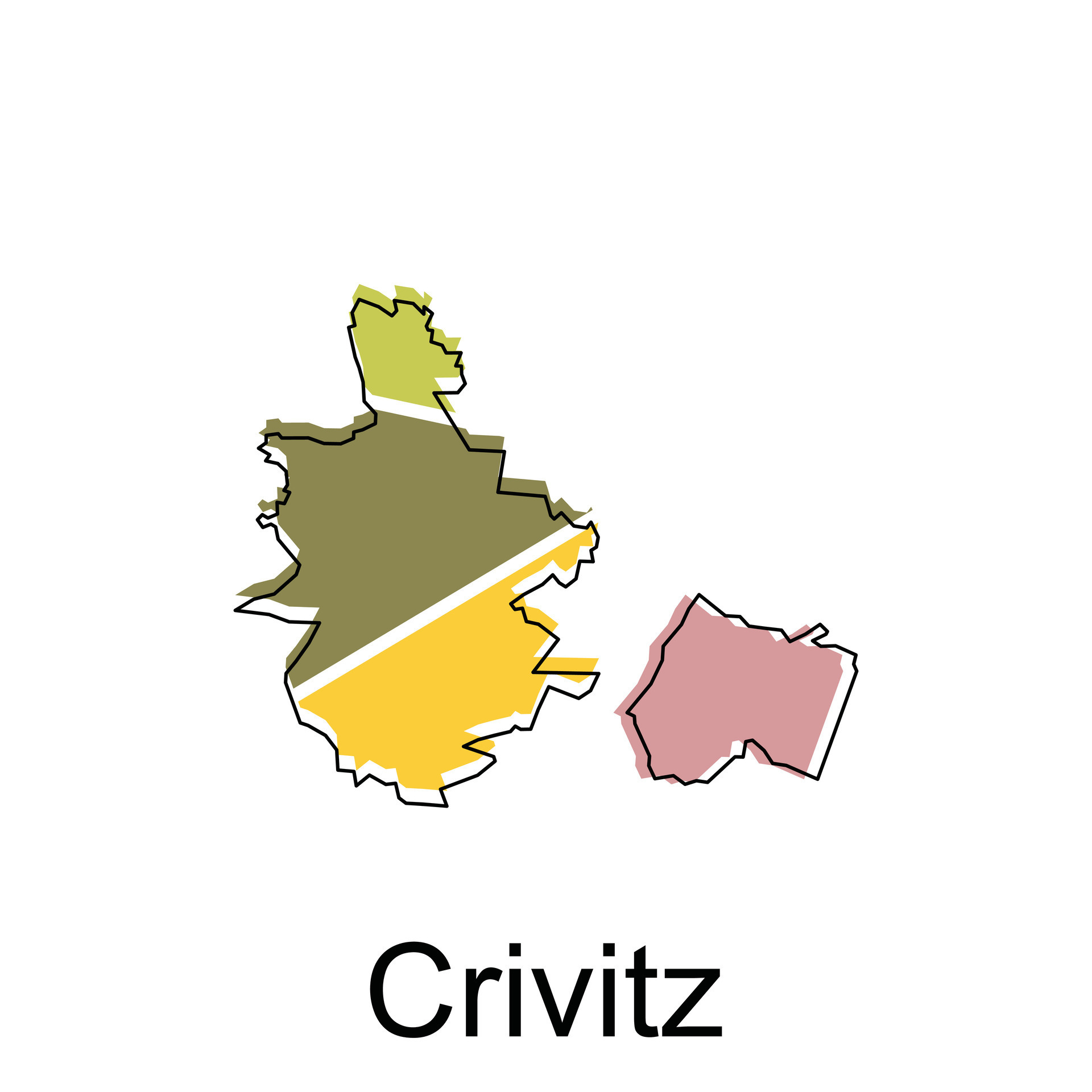 vector map of Crivitz colorful modern outline design, World map country