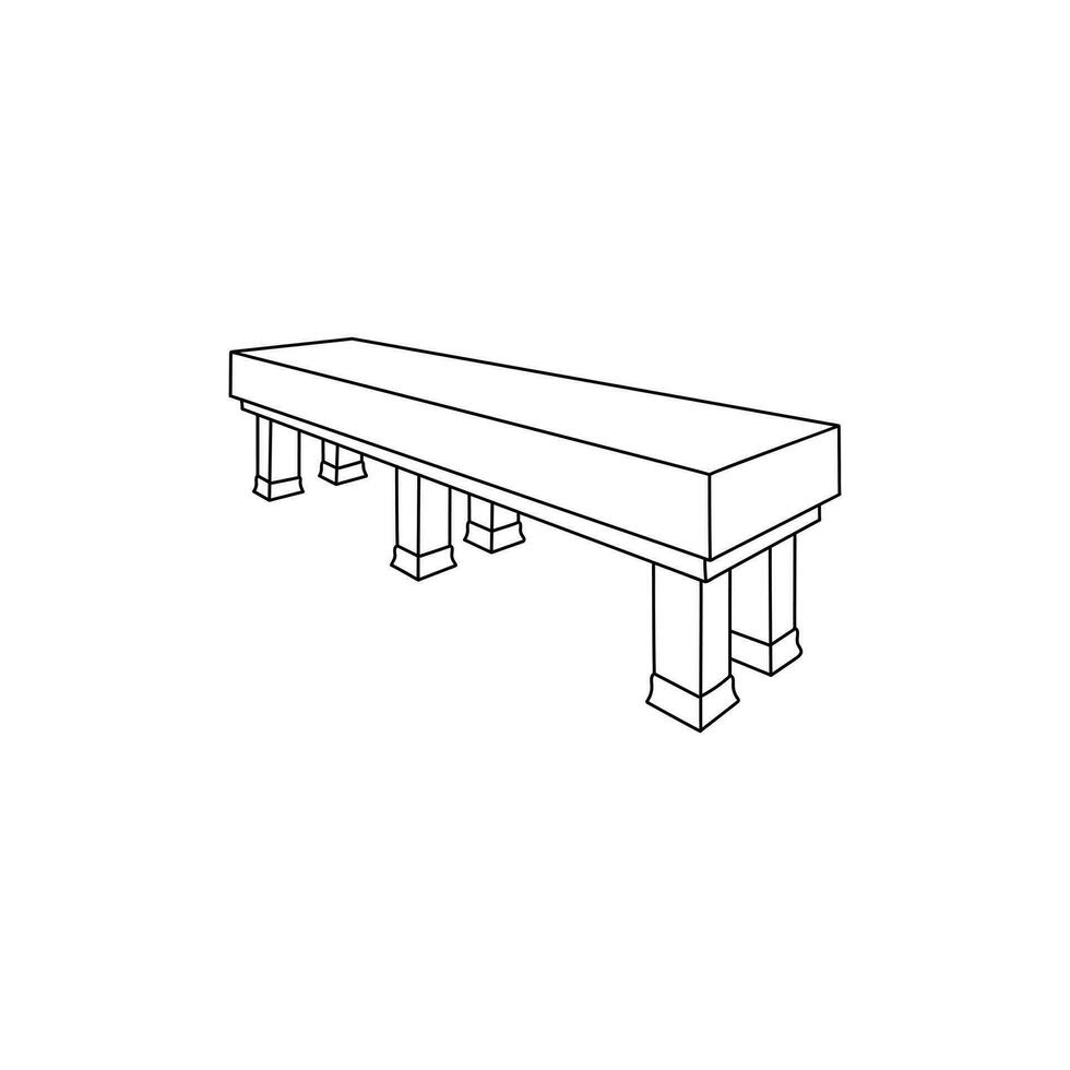 Park Bench line art design template, vector symbol, sign, outline illustration.