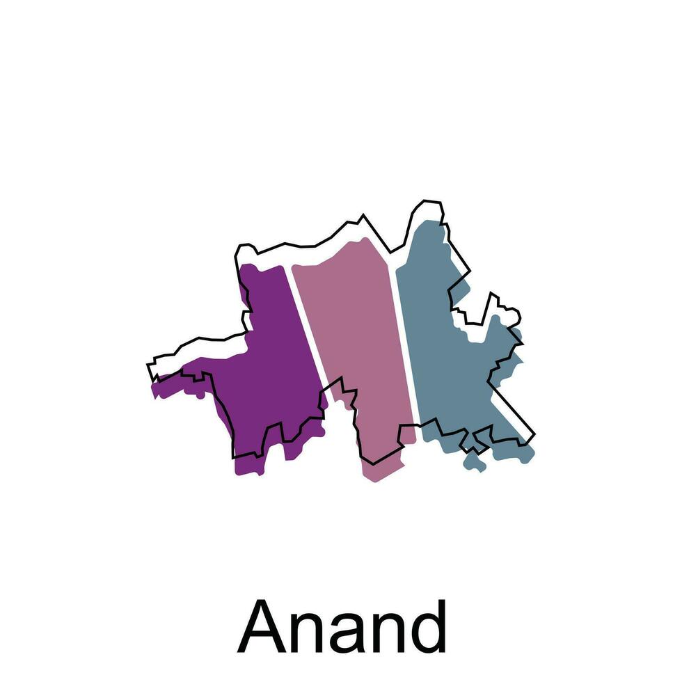 map of Anand city.vector map of the India Country. Vector illustration design template