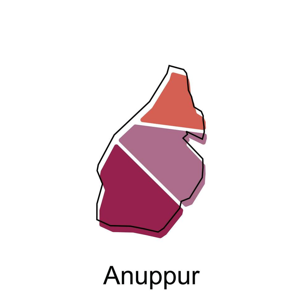 vector map of Anuppur modern outline, High detailed vector illustration