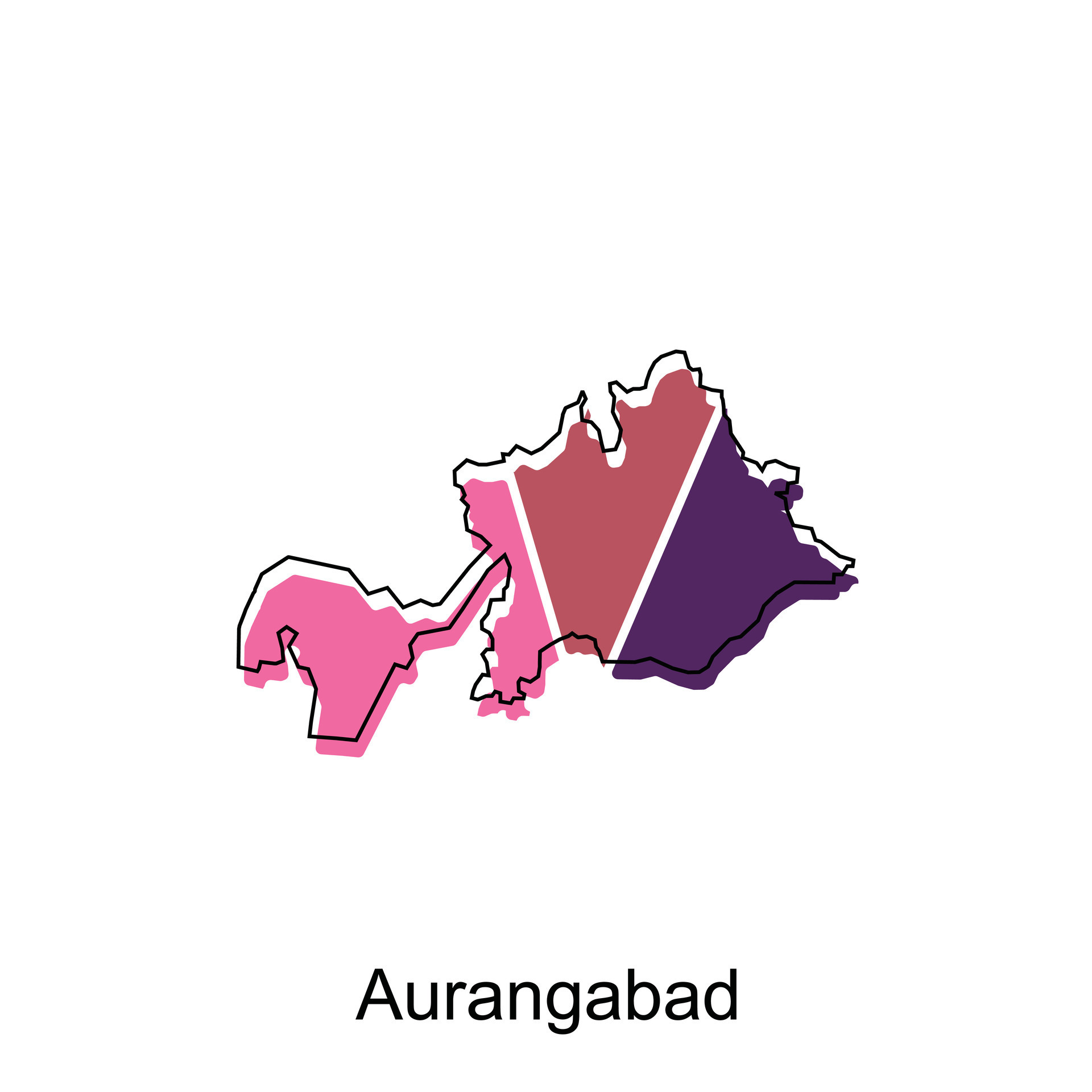 map of Aurangabad Maharashtra city.vector map of the India Country. Vector illustration design