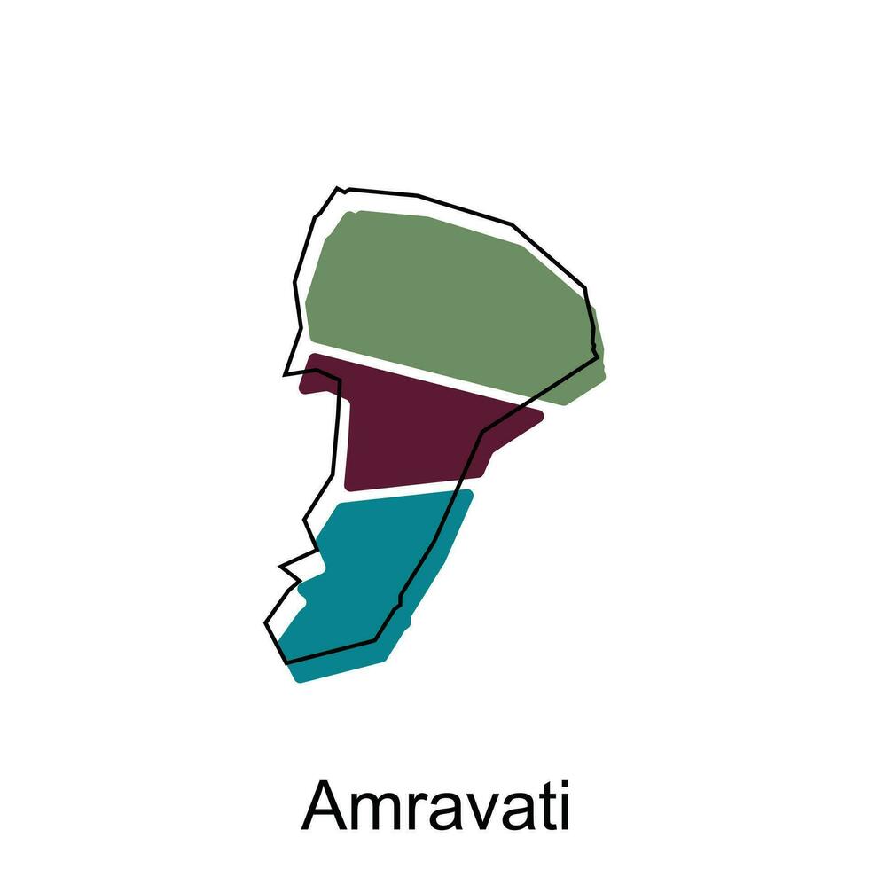 map of Amravati city.vector map of the India Country. Vector illustration design template